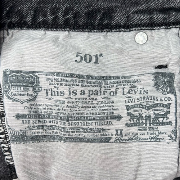 Levi’s 501 Shorts Demin Cutoff Distressed Frayed 90s Raw Hem Faded Black 27 - Picture 9 of 15